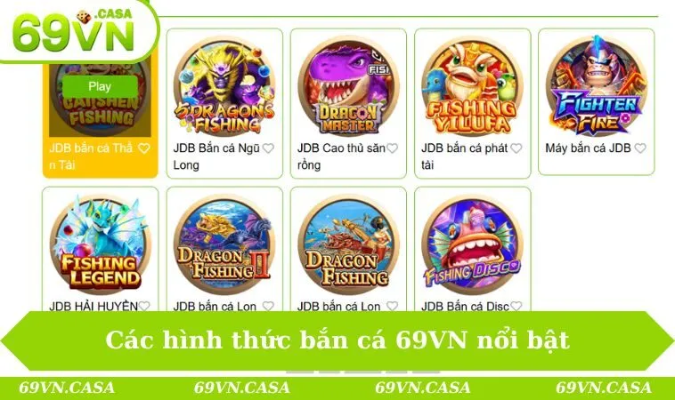 Các hình thức bắn cá 69VN nổi bật