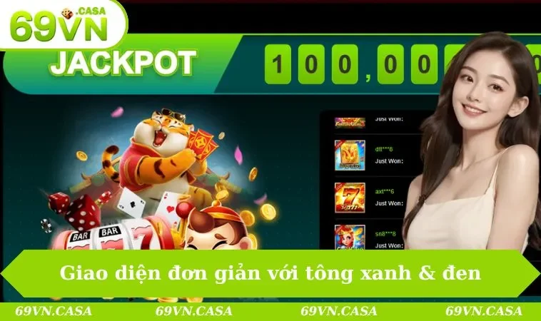 Giao diện đơn giản với tông xanh & đen
